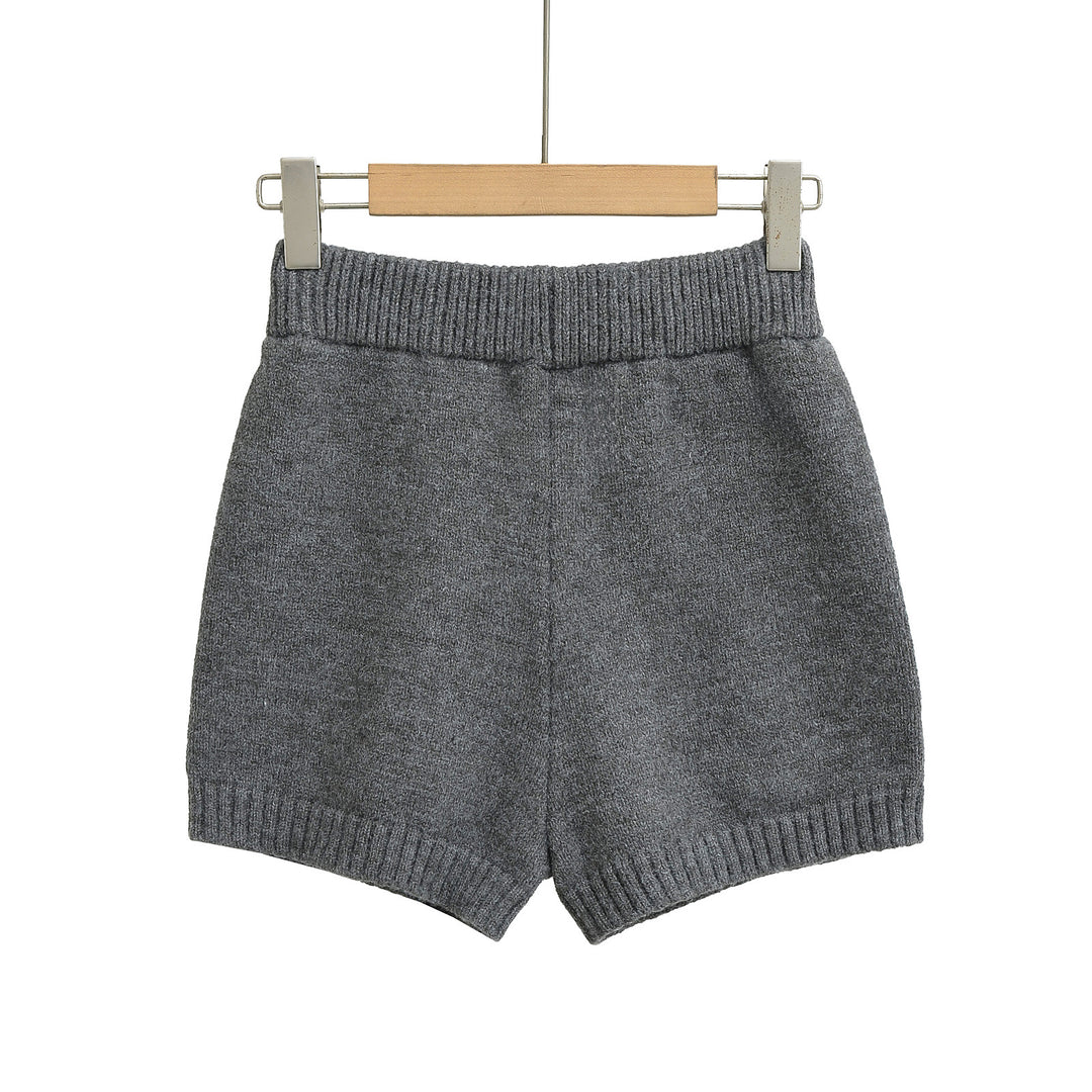 Dame Relaxed Strikkeshorts med elastisk talje Stilla