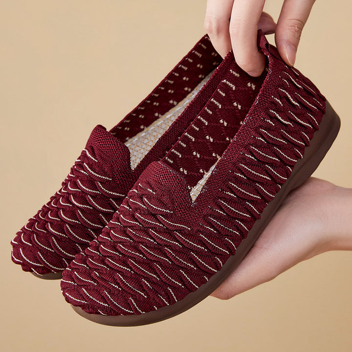 Dame Behagelige Slip-On Sko med åndbart Strikoverflade Stilla