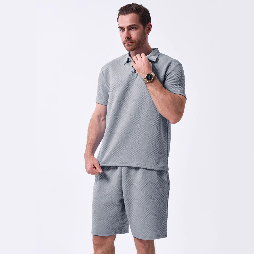 Herrer sporty kortærmet polo skjorte og shorts-sæt med åndbart design og moderne struktur Stilla