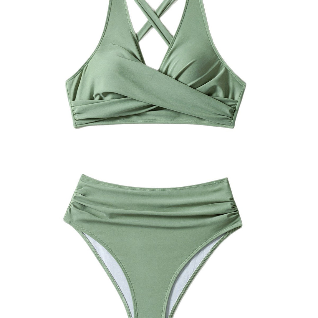 Dame højtaljet bikini-sæt med elegant indviklet design Skovae