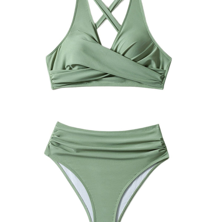 Dame højtaljet bikini-sæt med elegant indviklet design Skovae