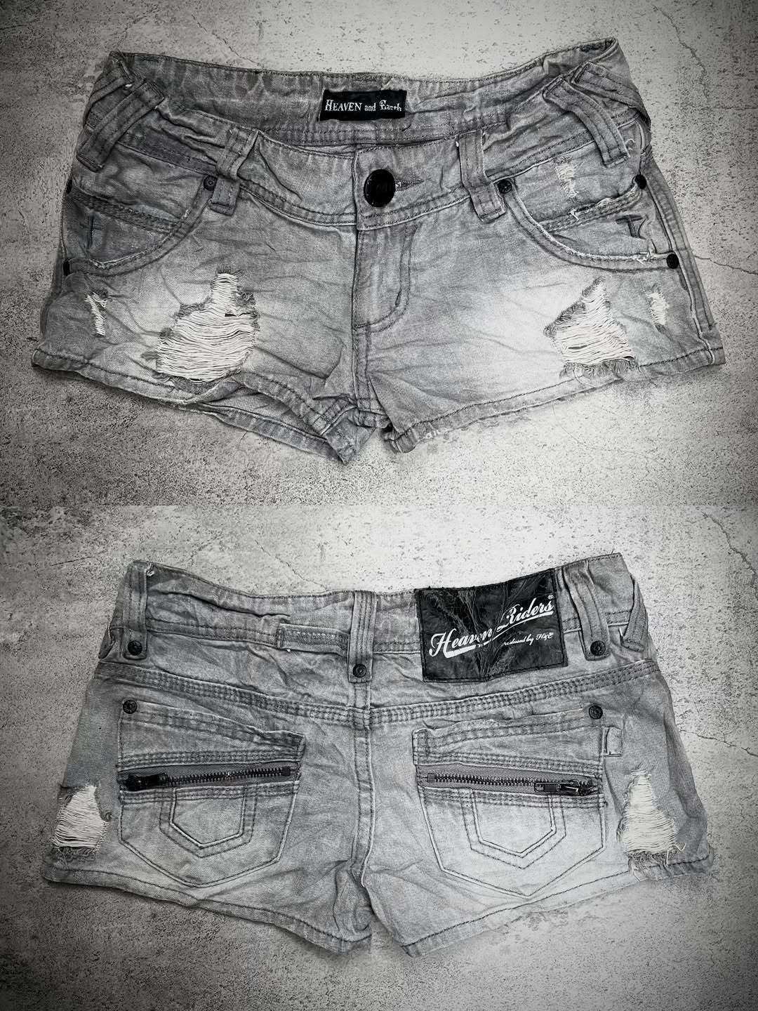 Dame trendy Jeans-Shorts med distressed detaljer Skovae