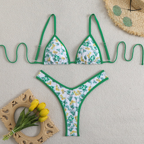 Kvinder Blomsterprint Trekant Bikini Sæt Stilla 1750839271