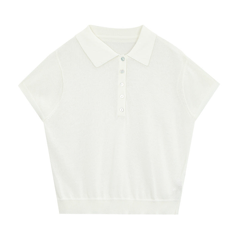 Dame poloshirt med moderne snit og knapbar front Stilla