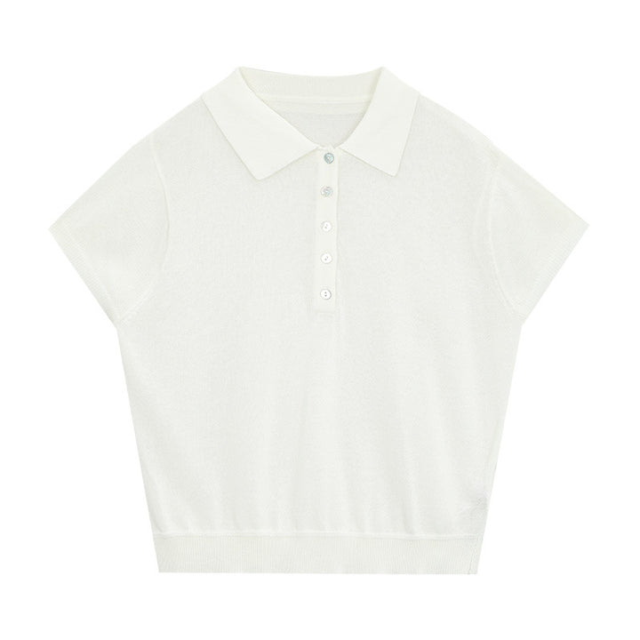 Dame poloshirt med moderne snit og knapbar front Stilla