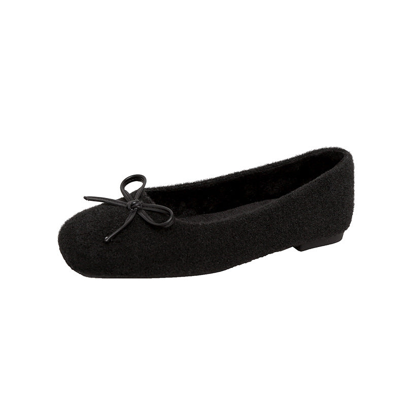 Dame Ballerinas med blødt fleecefor og klassisk sløjfedetalje Stilla