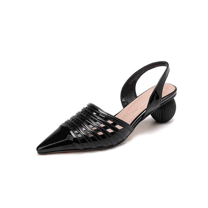 Femme Strappy Spidsesko Slingback med skulptureret hæl  Stilla