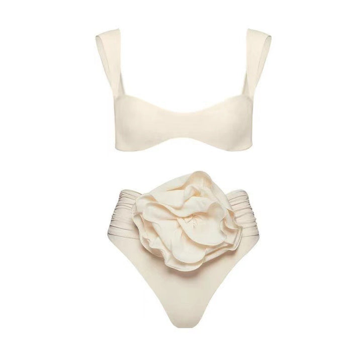 Dame Elegant Bikini skåret med blomsterdetalje Skovae