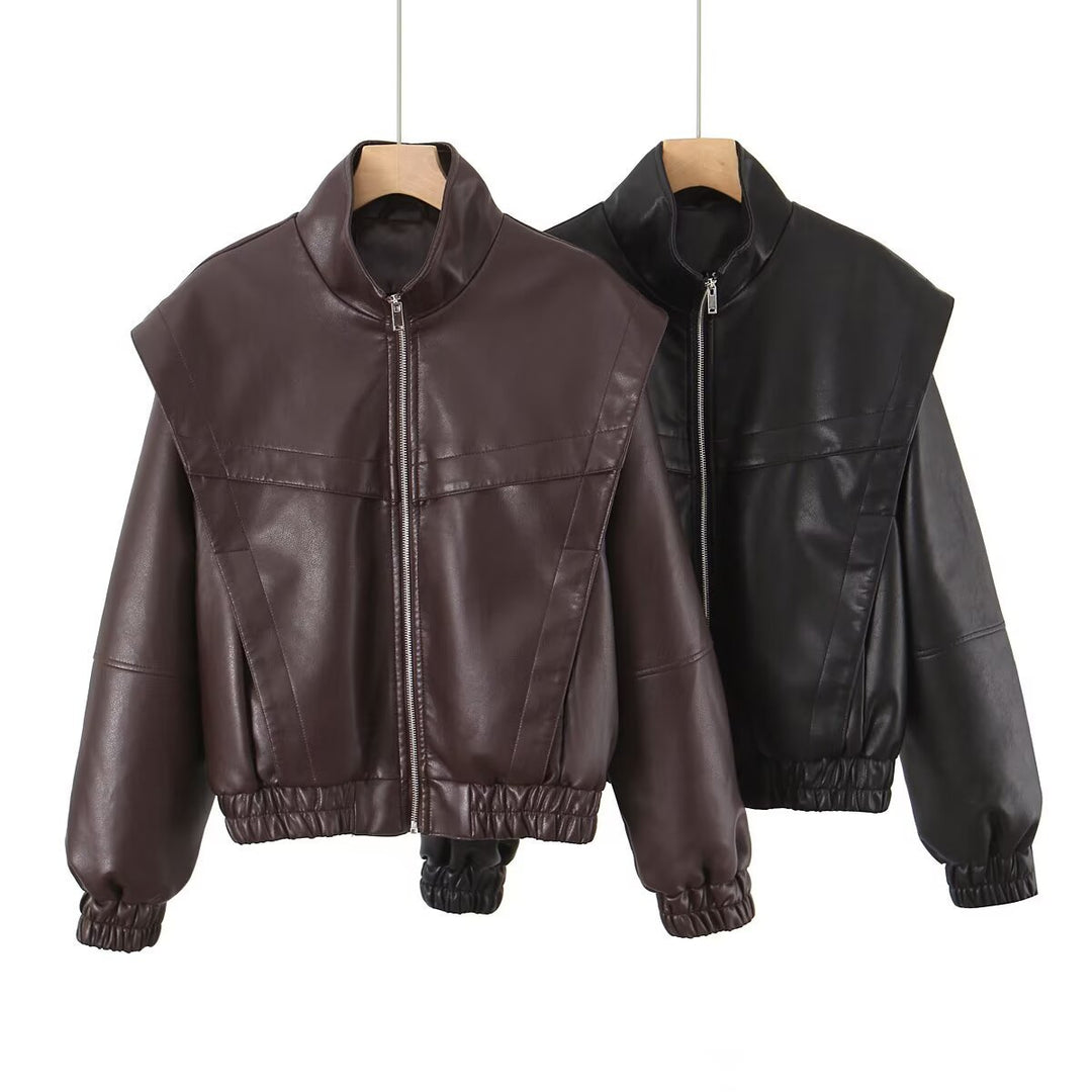 Kvinders fashionable bikerjakke med elastiske manchetter Stilla