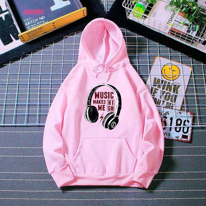 Kvinders hoodie med kreativ musikdesign Skovae