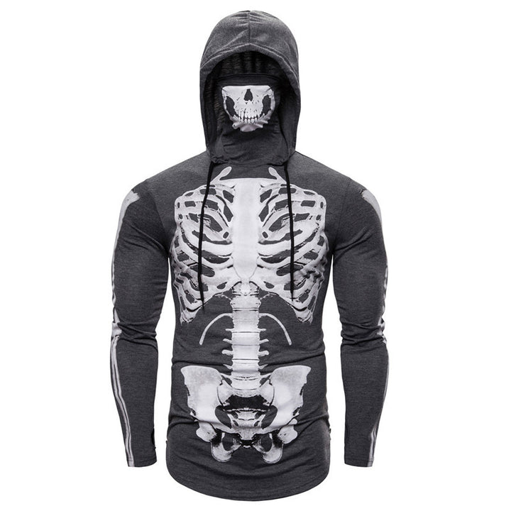 Herrer Grafik Langærmet Hoodie med Skelettryk Stilla