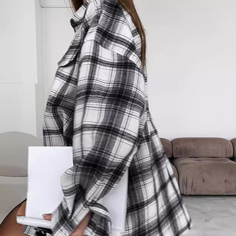 Dame Oversized Ternbluse i afslappet snit med flydende stof Stilla