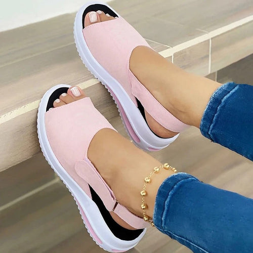 Dame Open-Toe Pantoletten med elastisk design og komfortabel sål Stilla