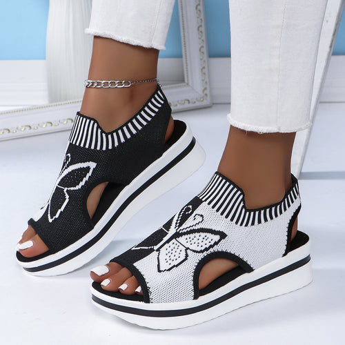 Dame sportsandaler med moderigtigt sommerfugledesign og skridsikker sål Stilla