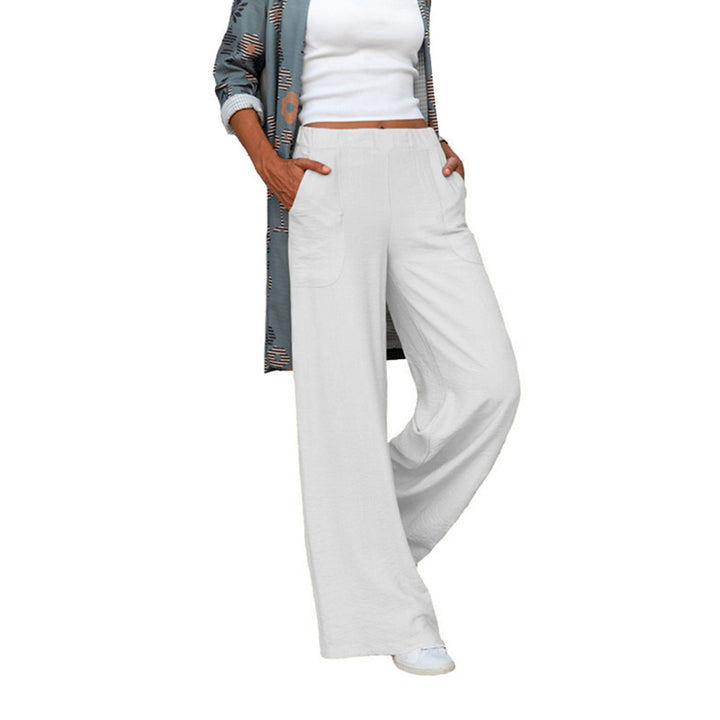 Dame Bred Fritidsbukser med elastisk talje og praktiske lommer Stilla