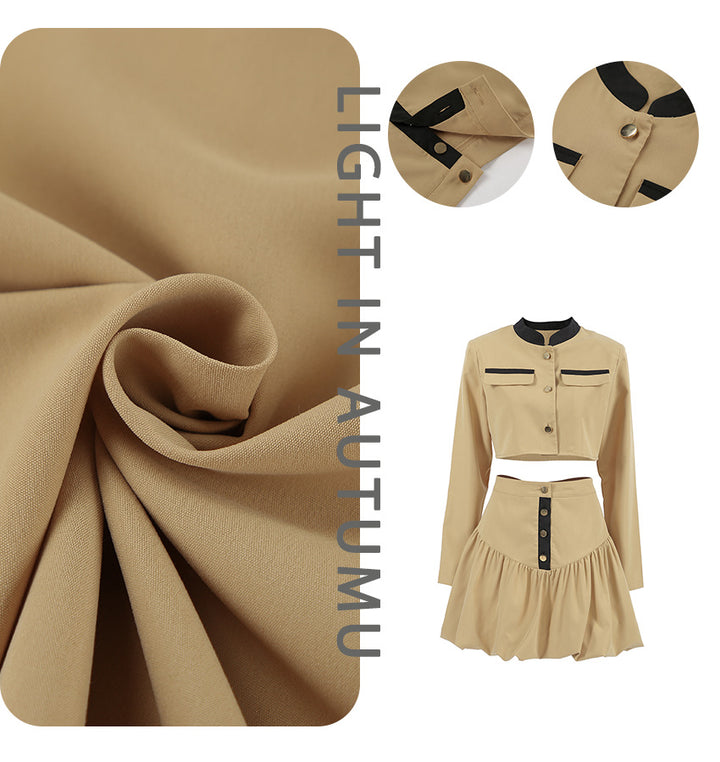Dame Stylish Cropped Blazer Sæt Stilla