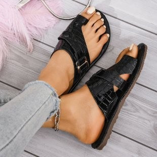 Dame remsandaler med elegant frynseapplikation og ergonomisk fodseng Stilla