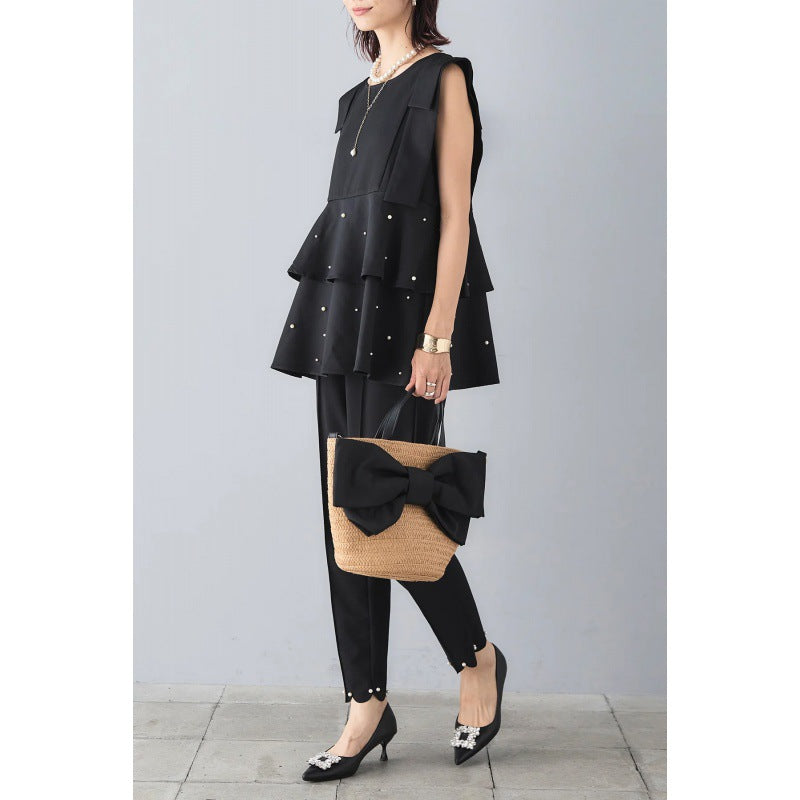 Dame Elegant lag-top med perleaccenter Stilla