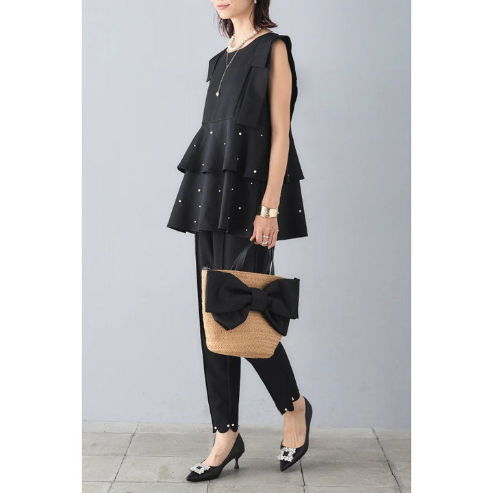 Dame Elegant lag-top med perleaccenter Stilla