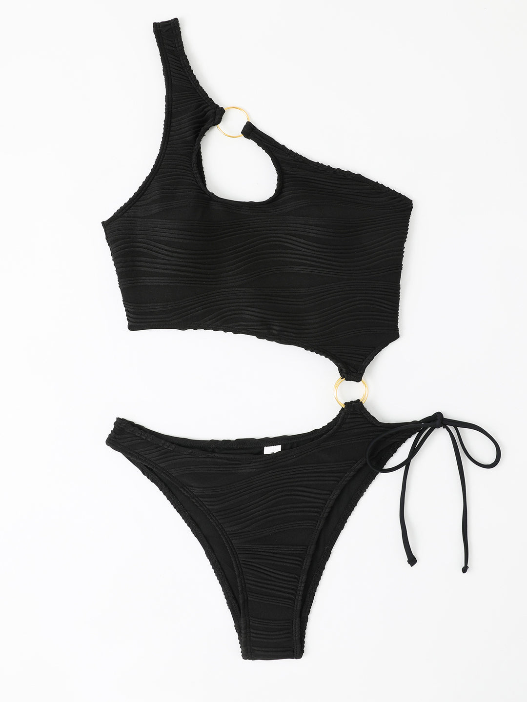 Dame asymmetrisk Cut-Out-bikini-sæt med gyldne accenter Stilla