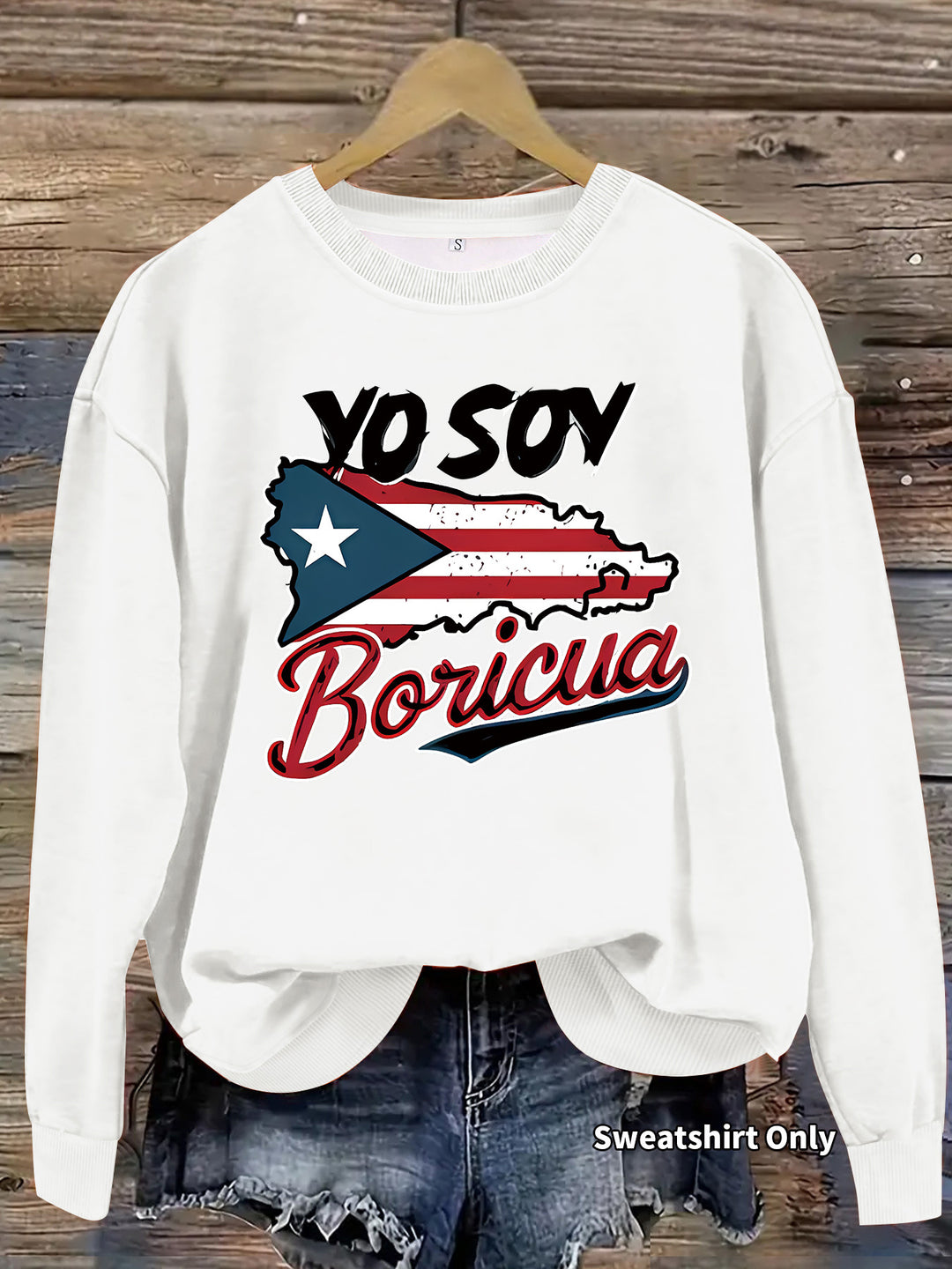 Kvinders sweatshirt med kreativ Puerto Rico design og afslappet pasform Stilla
