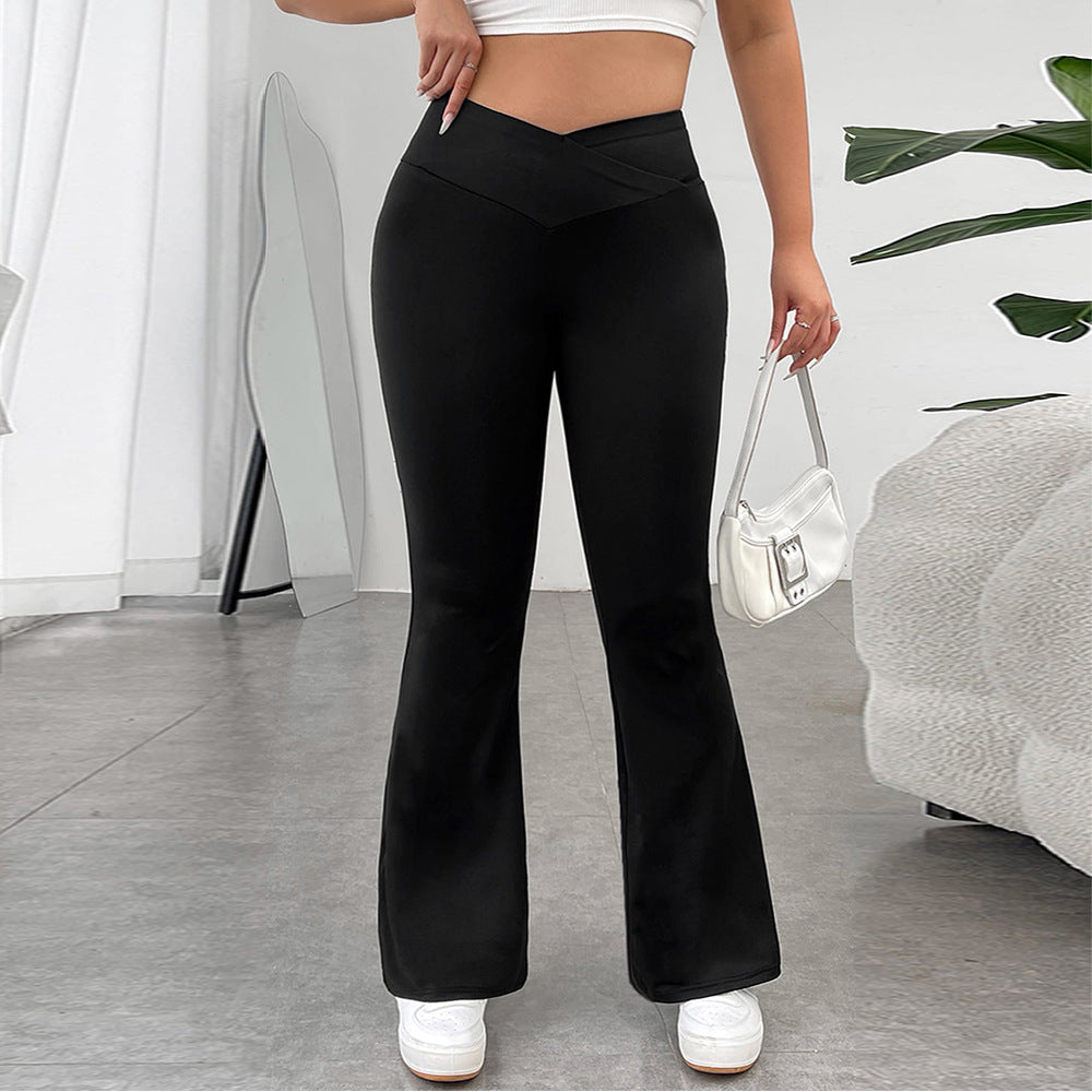 Dame High-Waist Bootcut-bukser med figursmart snit Stilla