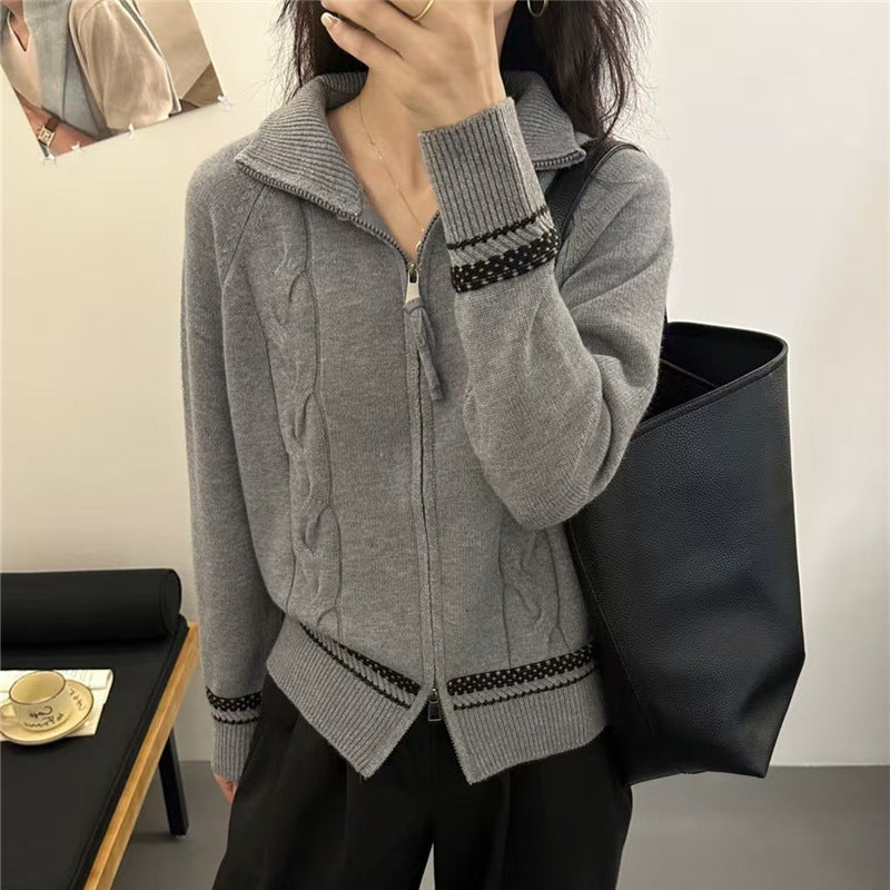 Kvinderne cardigan med elegant lynlås og tekstureret kabelmønster Stilla