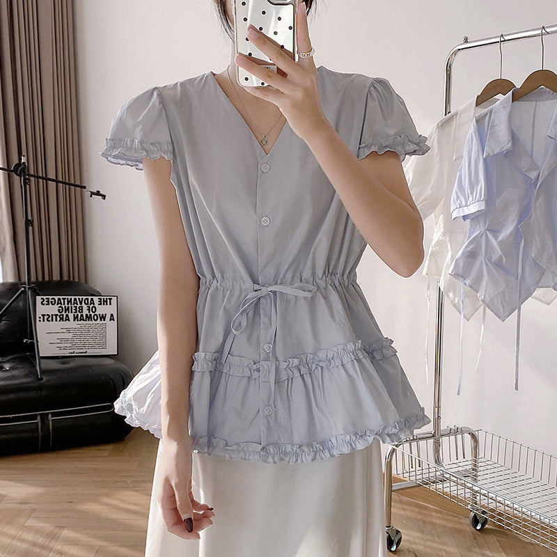 Dame Rüsch Peplum Bluse Stilla