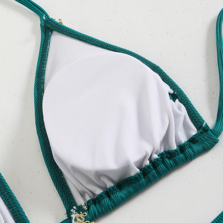 Damer Farverigt pyntet Triangel-Bikini Skovae