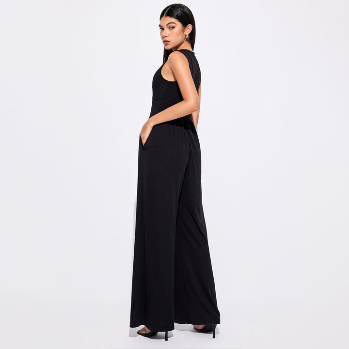 Kvinders jumpsuit med høj talje og praktiske sidelommer Stilla