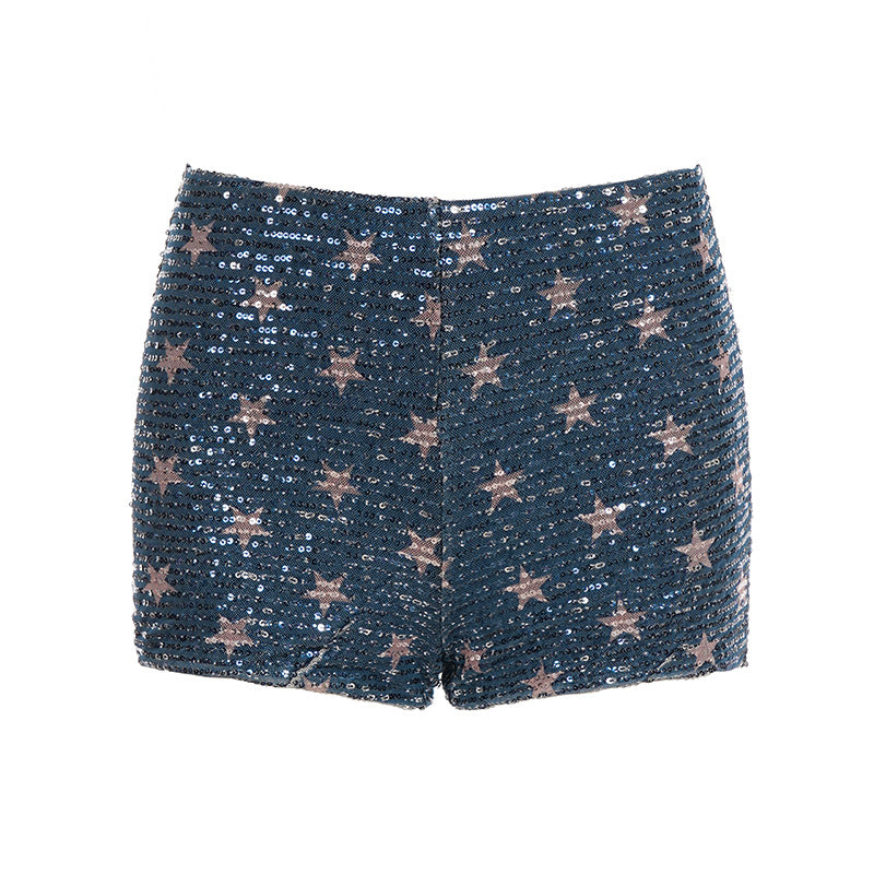 Dame mini skirt with sparkling polka dot pattern and elastic waistband Skovae