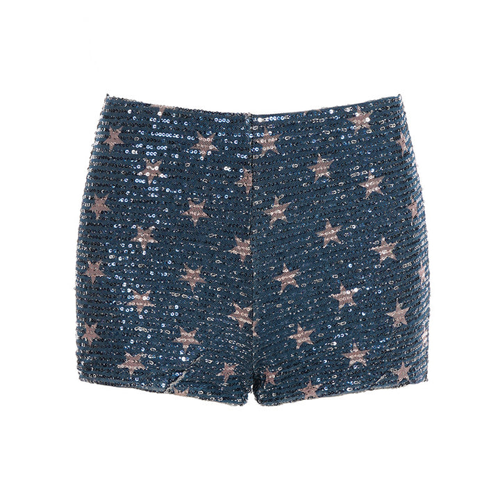 Dame mini skirt with sparkling polka dot pattern and elastic waistband Skovae