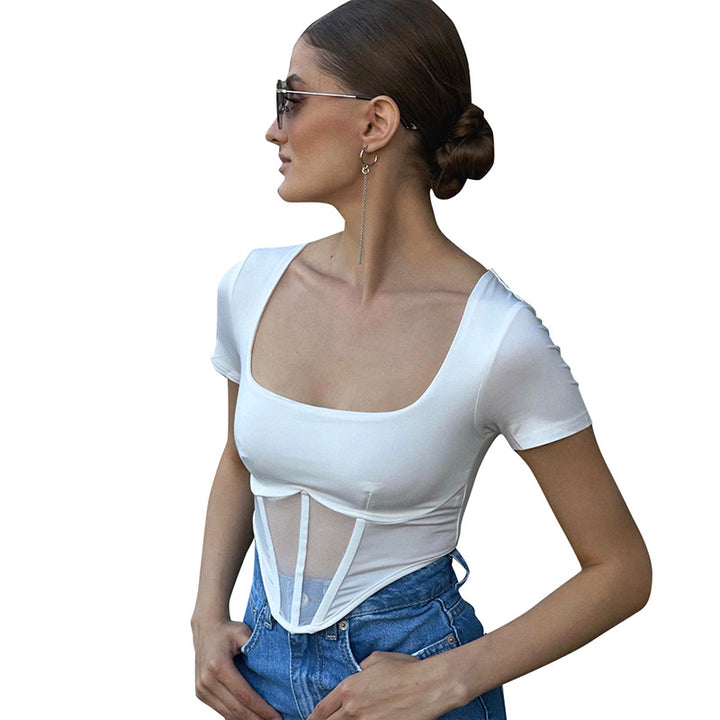 Femme Sculpting Mesh-Panel Top Stilla