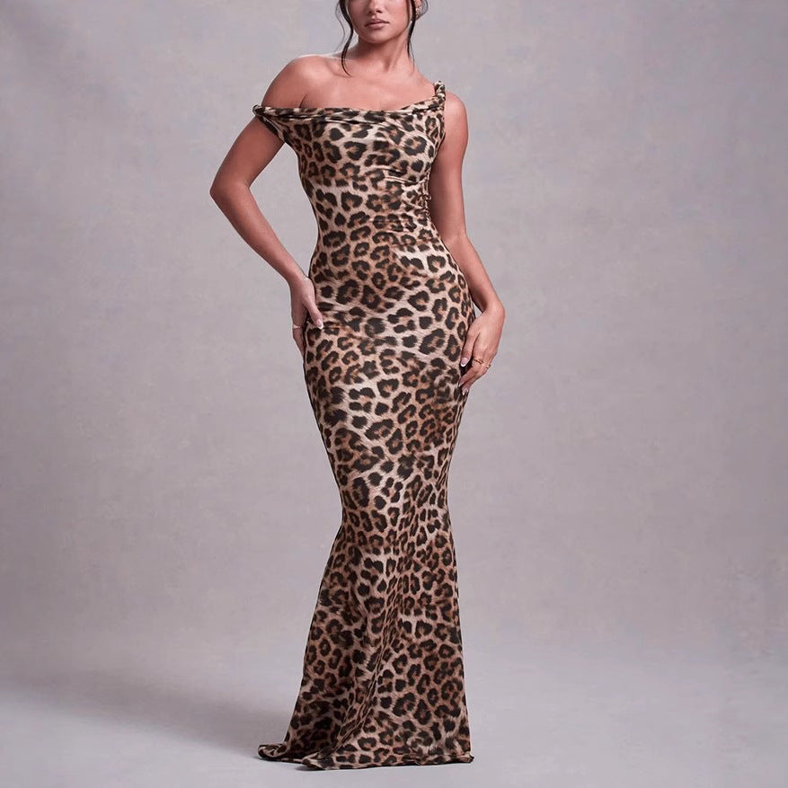 Dame Off-Shoulder Bodycon Maxi Kjole Stilla