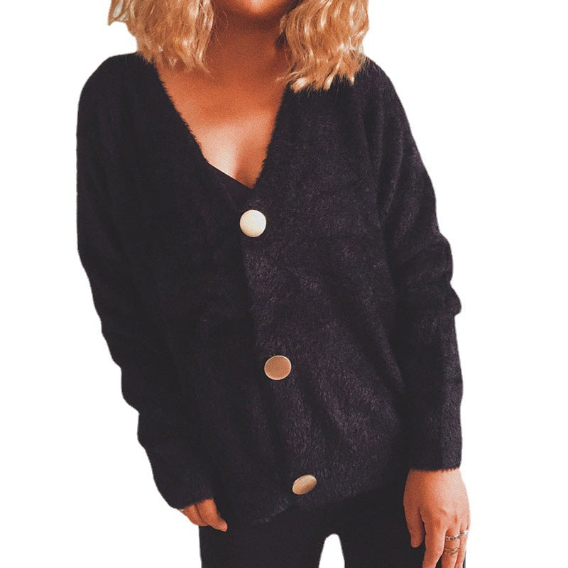 Kvinders hyggelige cardigan med store knapper og oversized pasform Stilla