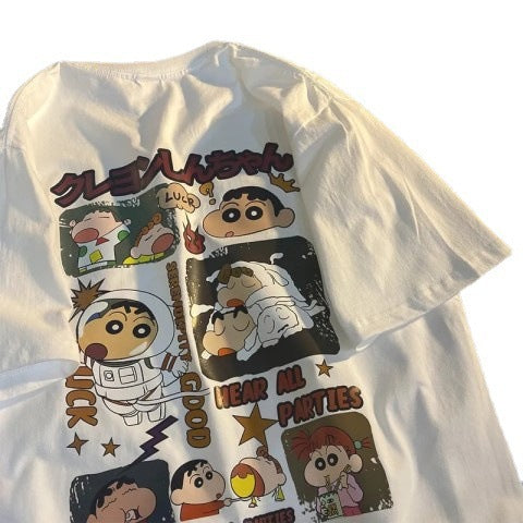Dame T-shirt med kreativt comic-motiv og afslappet snit Stilla