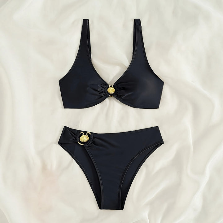 Dame Bikini-sæt med moderigtigt ringdetalje Skovae