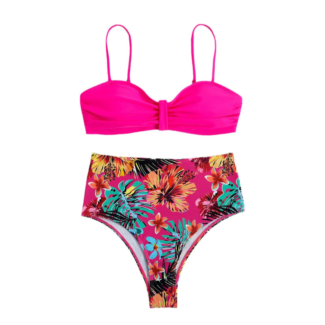 Dame Højtaljede Blomster Bikini Sæt Stilla