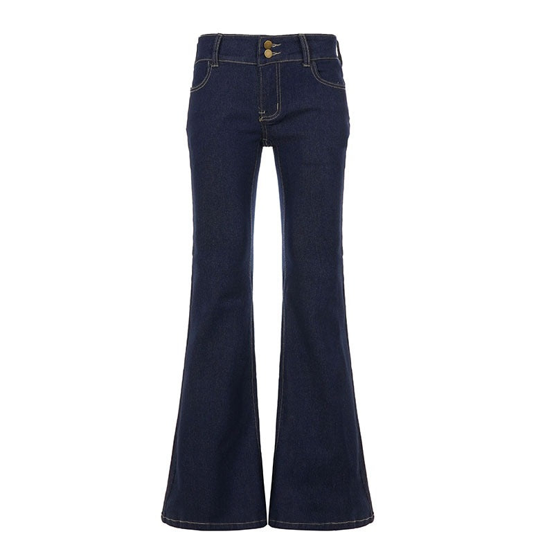 Dame Bootcut Jeans med høj talje og elegant sømføring Skovae