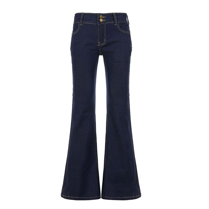 Dame Bootcut Jeans med høj talje og elegant sømføring Skovae