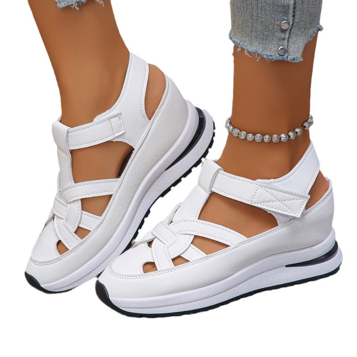 Dame nan sporty plateau-sandaler med polstret sål og justerbar velcro spænde Skovae