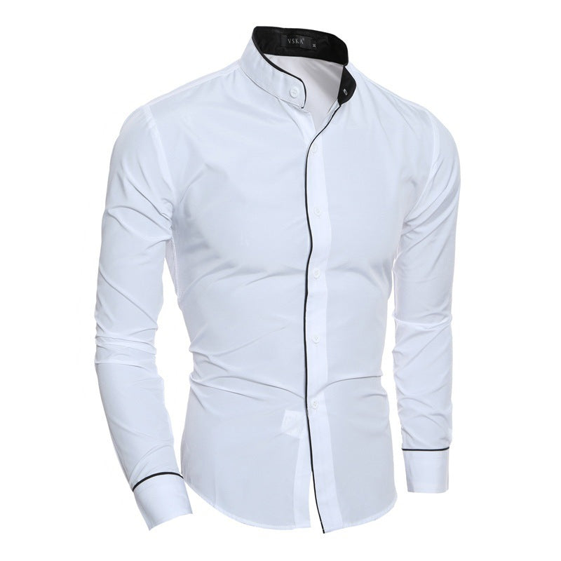 Herrer Slim-Fit Skjorte med moderne kontrastdetaljer Stilla