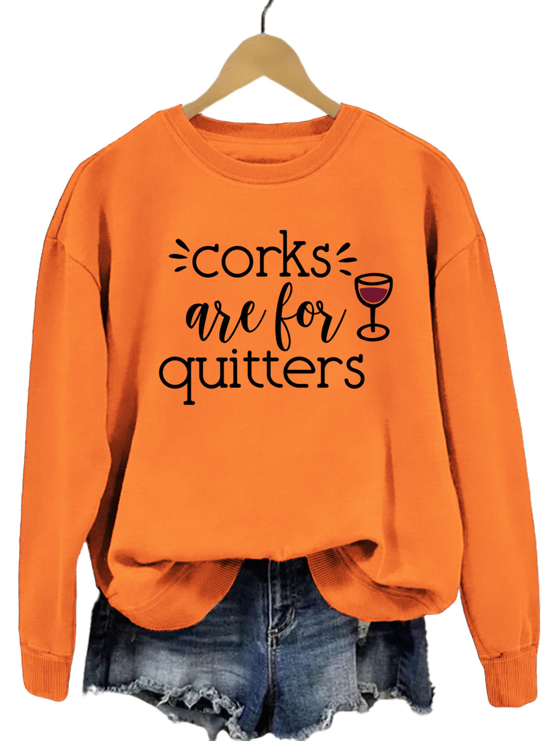 Kvinders sweatshirt med kreativt slogan og afslappet snit Stilla