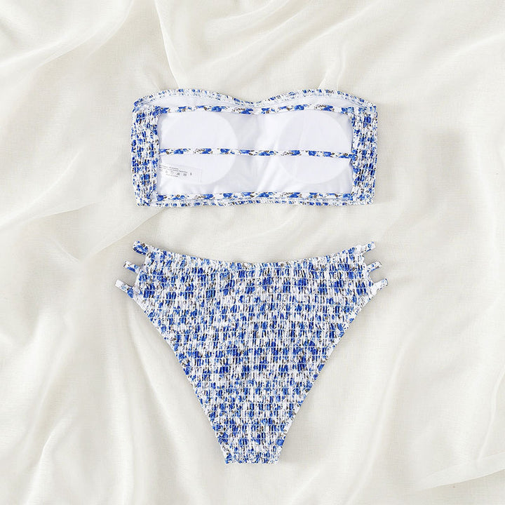 Dame Bandeau-bikini med raffineret knudedesign Skovae