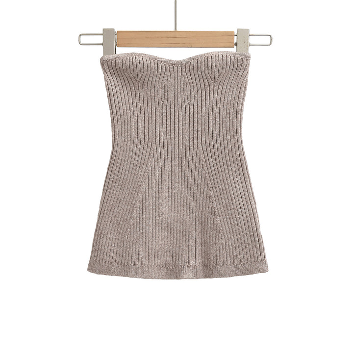 Dame Bandeau-top med fin ribstruktur og elastisk støtte Stilla