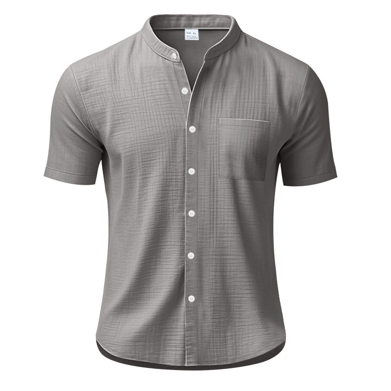 Herrer Kortærmet Henley T-shirt med struktureret design og brystlomme Stilla