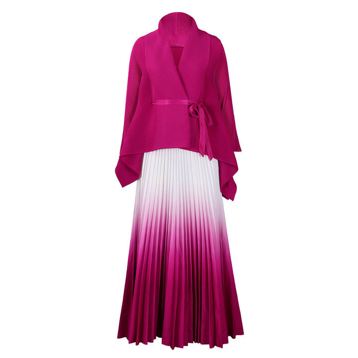 Dame Plisseret Kjole med asymmetrisk Overdel og elegant Wrap-Design Stilla