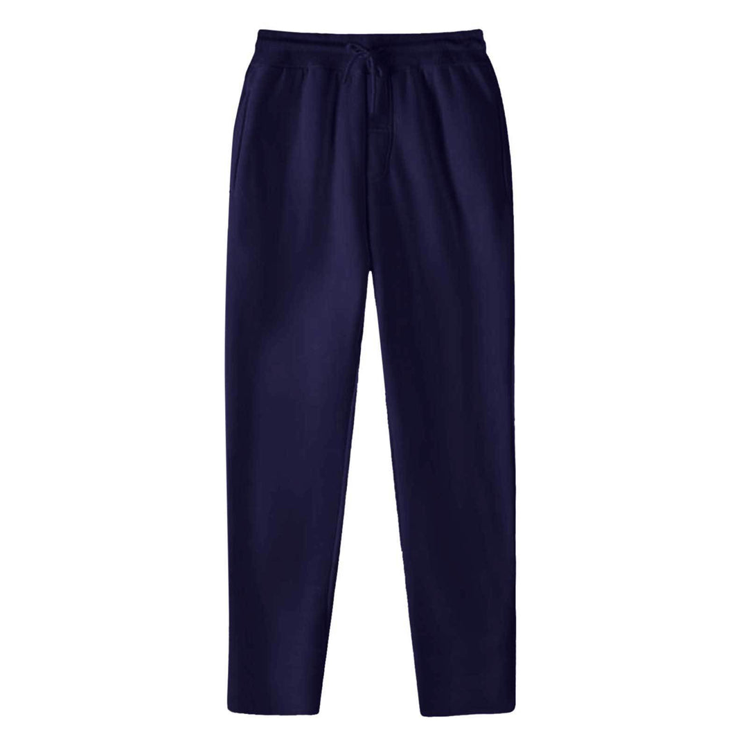 Herrer nan lige Sweatpants lavet af meleret bomuldsblanding med elastisk linning snoretræk og sidelommer Skovae
