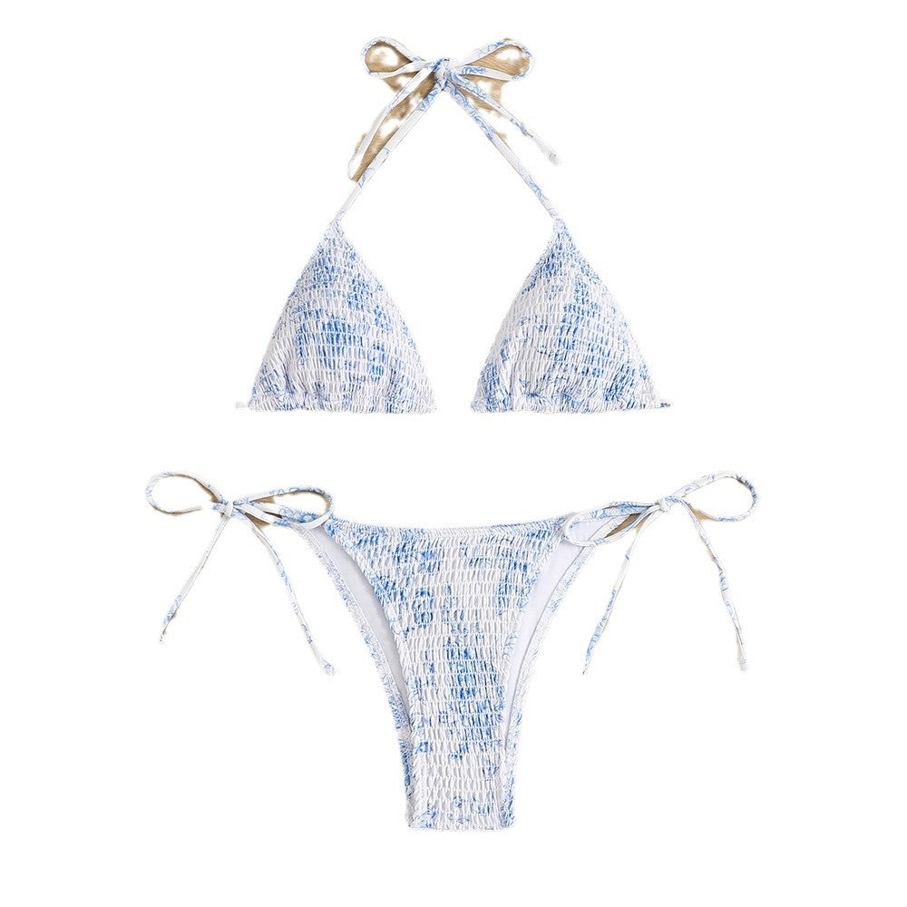 Dame triangel-bikini med justerbare snore og blikfang-ruffle Stilla