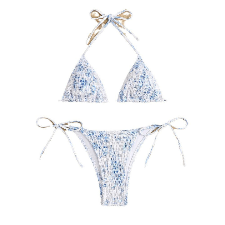 Dame triangel-bikini med justerbare snore og blikfang-ruffle Stilla